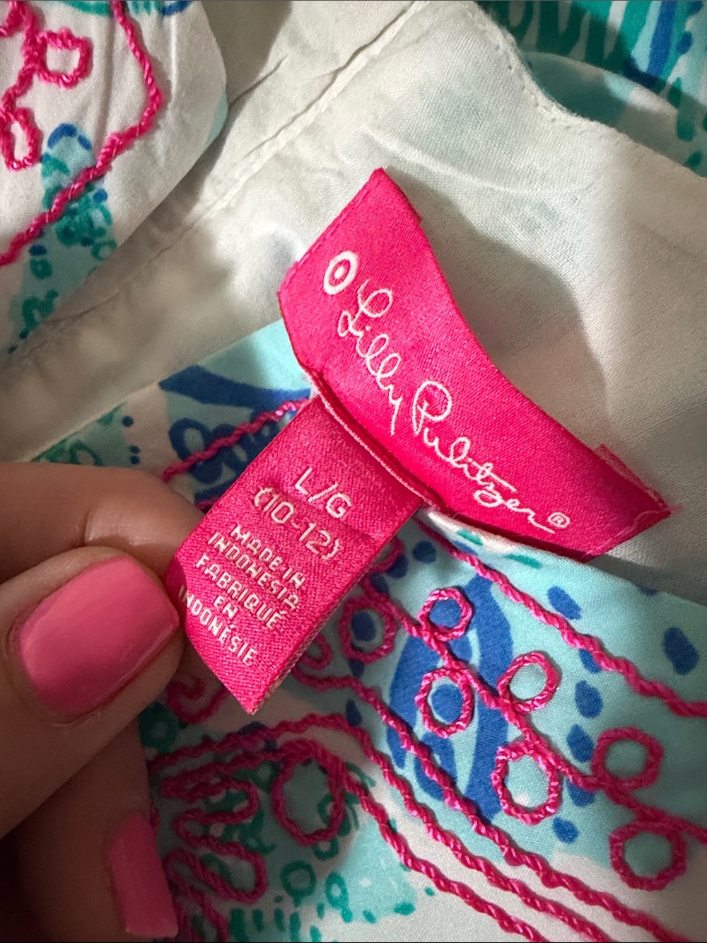 Lilly Pulitzer for Target White Dress with Teal, Turquoise & Pink Embroidery - Picture 7 of 10